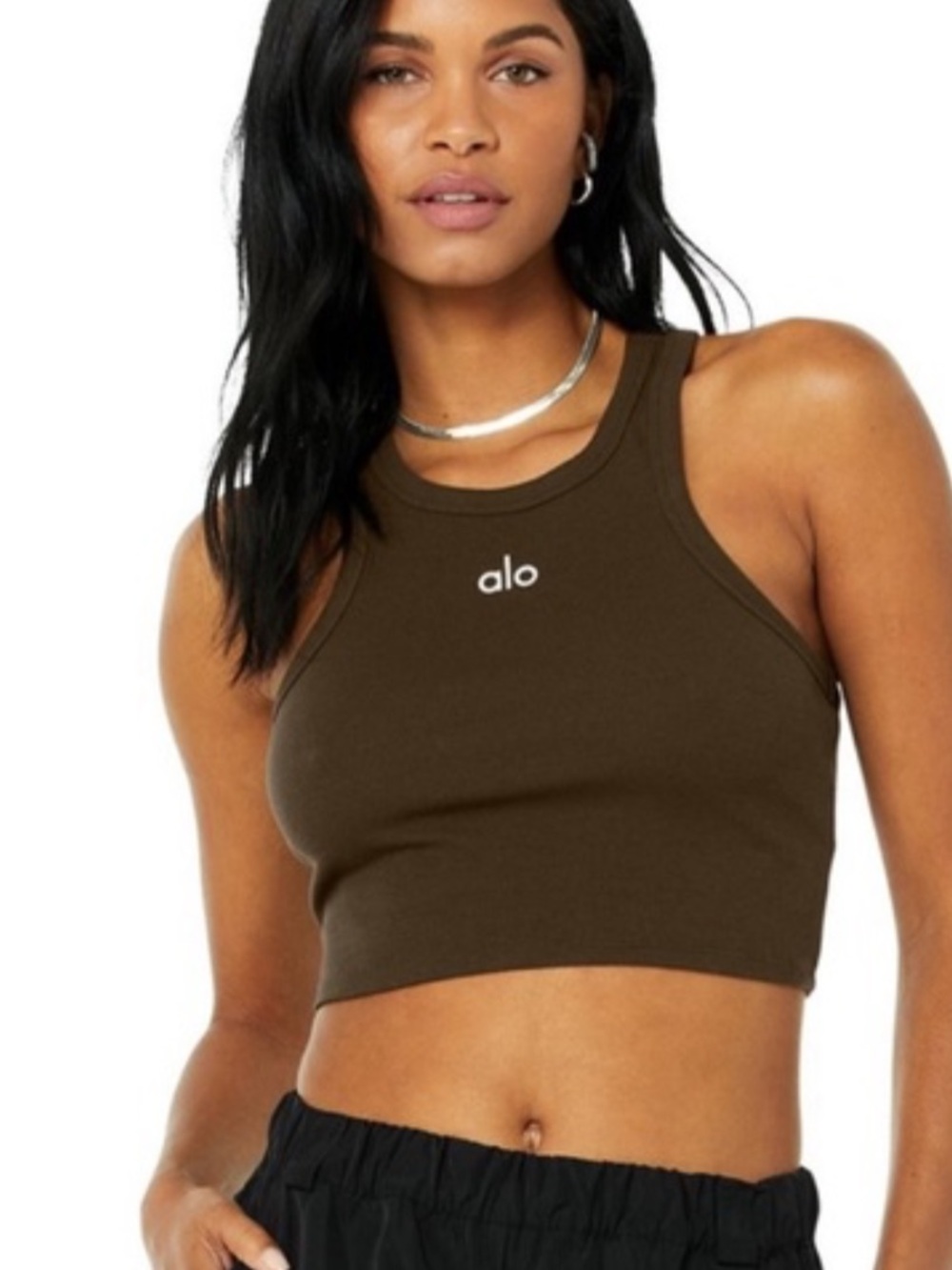 ALO Yoga Brown Racerback Crop Tank